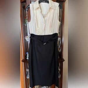 Club Monaco Women's Black and Cream Dress